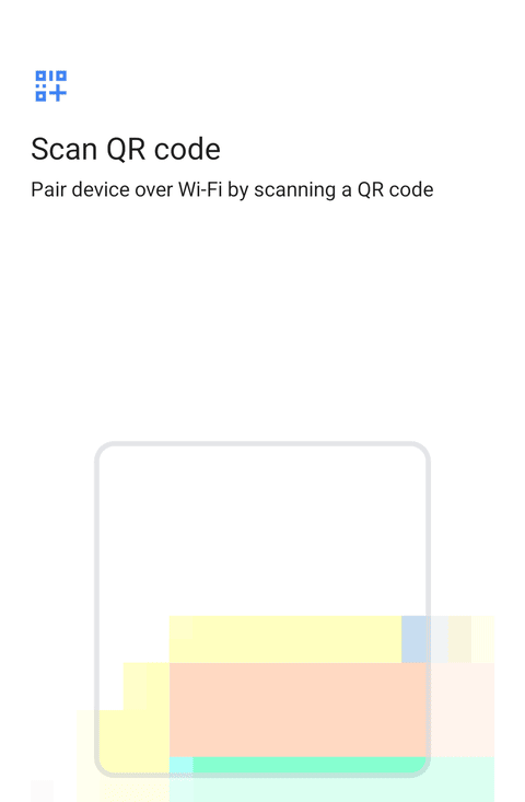 The QR code scanner the phone opens